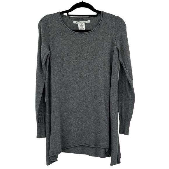 Max Studio Gray Knit Soft Round Neck Long Sleeve Pullover Tunic Top Size Small - Picture 1 of 9